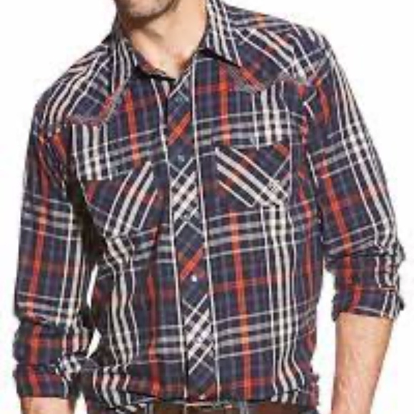 Ariat Kelsey Embroidered Detail Retro Fit Plaid Snap Down Shirt - Picture 1 of 13